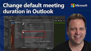 How to change default meeting durations in Outlook