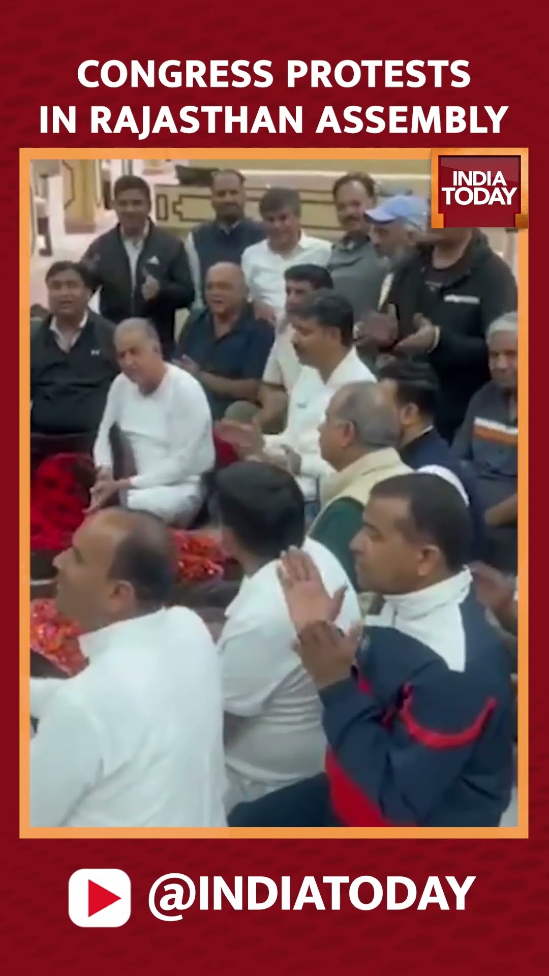 Congress Leaders Stage Overnight Protest In Rajasthan Assembly After Suspension Of 6 MLAs
