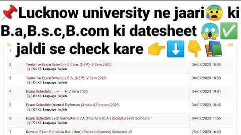 📌Big Update 😱 lucknow university ne zaari ki 4th sem ki Ba,Bsc,Bcom ki🔥datesheet 📚 jaldi check kare👇