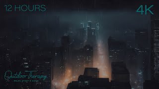 A Moody City Thunderstorm to Help You Sleep | 12 HOURS | Rain & Rolling Thunder Ambience by Outdoor Therapy 11,975 views 2 months ago 12 hours