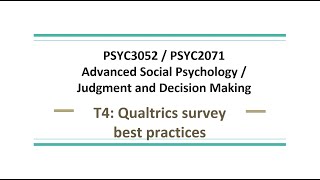 Using Qualtrics Take #2 | 4th tutorial lecture in PSYC3052/2071 | Kristy Chow