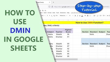 Google Sheets DMIN Function | Extract Minimum Value from Database based on Conditions | Tutorial