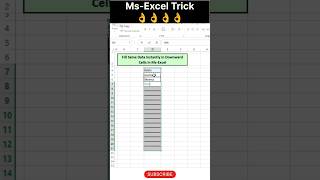 Fill Same Data Instantly in Downward Cells in Ms-Excel😲#excel#exceltips#exceltricks#excelhacks#excel