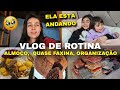 VLOG: rotina de dona de casa, almoço, quase faxina na cozinha, organizando cômoda, ela começou andar