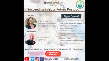 Webinar: Succesding In Your Future Postdocs