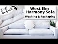 West Elm Harmony Sofa: Re-stuffing Cushions, Washing Fabric, & Review. (After a Year & 1/2)