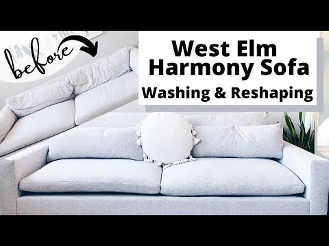 West Elm Harmony Sofa: Re-stuffing Cushions, Washing Fabric, & Review. (After a Year & 1/2)