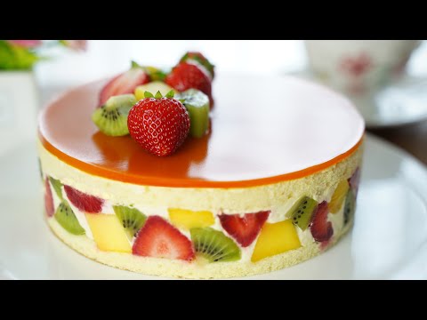        Mango Fruit Jelly Cake Recipe  Mango Cream  Mango Jelly