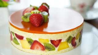 免烤芒果慕斯蛋糕食谱|芒果彩带|母亲节|No Bake Mango Mousse Cake Recipe|Mango Ribbon|Mother’s Day