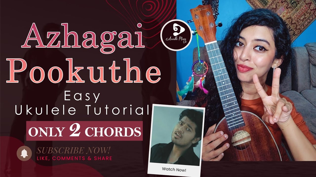 AZHAGAI POOKUTHE UKULELE TUTORIAL EASY UKULELE TUTORIAL ASWATHI MUSIC CAFE TAMIL UKULELE