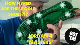 A Jordan 4 Golf Shoe?!? Air Jordan 4 Metallic Green “Masters Tournament” Golf shoe!!!