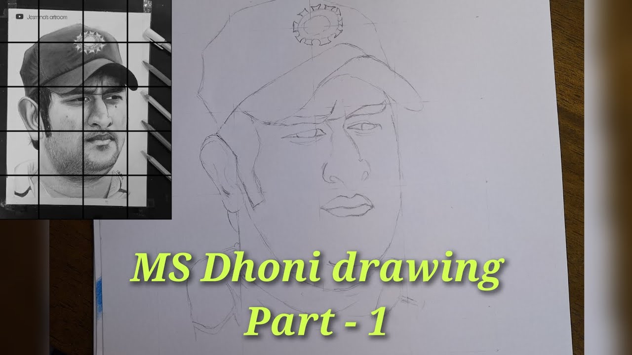 Share more than 134 outline ms dhoni drawing super hot