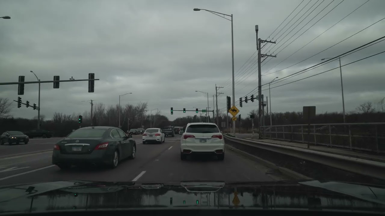 Streamwood to I-90/I-290 Highways Buffalo Grove (No Talk, No Music) 4K POV ASMR
