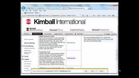 Downloading WebEx Productivity Tools