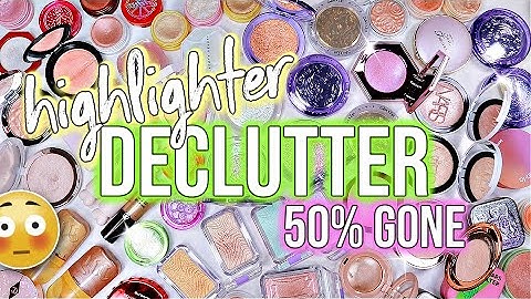 GETTING RID OF HALF OF MY HIGHLIGHTERS (almost) | Highlighter Declutter ✨