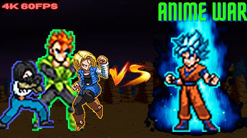 [4K 60FPS] GOKU ALL FORM VS ANDROID 16, ANDROID 17 & ANDROID 18 IN JUMP FORCE MUGEN V7