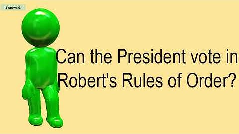 Can The President Vote In Robert