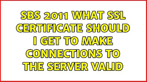 SBS 2011 What SSL certificate should I get to make connections to the server valid