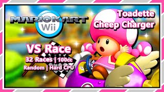 Mario Kart Wii - VS Race | 32 Races | 100cc | Random | Toadette w/ Cheep Charger