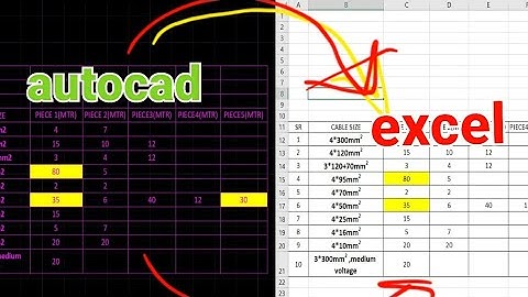 24- تصدير الجداول من الأوتوكاد إلي الإكسل للتعديل عليها how to export tables from autocad to excel
