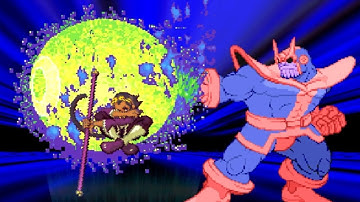 Three men attempt to fend off a crazed monkey in the desert