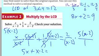 alg 12.7 day2 solve rational equations