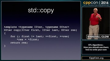 CppCon 2016: Marshall Clow “STL Algorithms - why you should use them, and how to write your own"