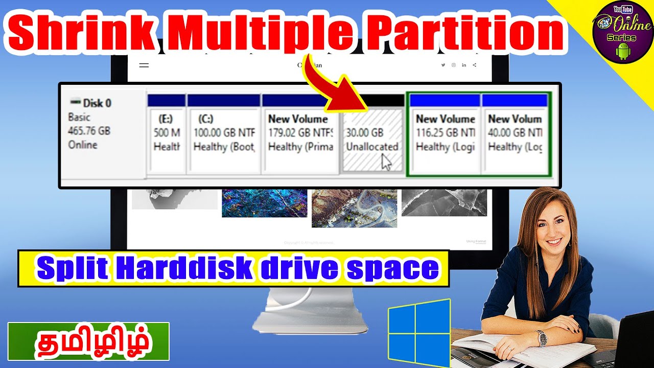 how to shrink multiple volume in windows 10 | windows series | tamil ...