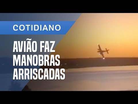 AVIÃO FAZ MANOBRAS ARRISCADAS ÀS MARGENS DO RIO TIETÊ