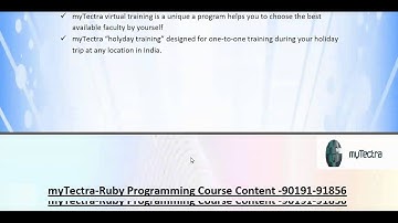 Ruby Programming Training Courses in Bangalore at myTectra , 90191 91856