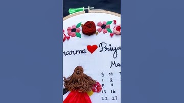 embroidery hoop art #wedding #weddingday #gifts #youtubeshorts #embroidery #hoops #artwork #embral