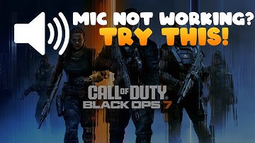 BO7 MIC NOT WORKING? TRY THIS!