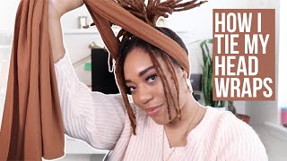 How I Tie My Stretchy Headwraps! | Headwrap Tutorial for Medium-Length Locs