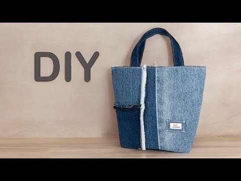 リメイクデニム★サイドフリンジトートバッグ＋ポーチSET リメイクデニム☆サイドフリンジトートバッグ＋ポーチSET