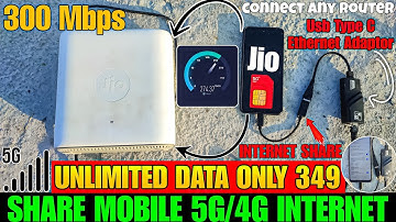 300 Mbps 5g Unlimited Internet Only ₹349 Main | Share Internet Mobile To Router | Ethenet Adaptor