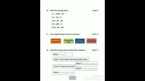 2nd standard computer question paper