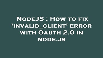 NodeJS : How to fix 