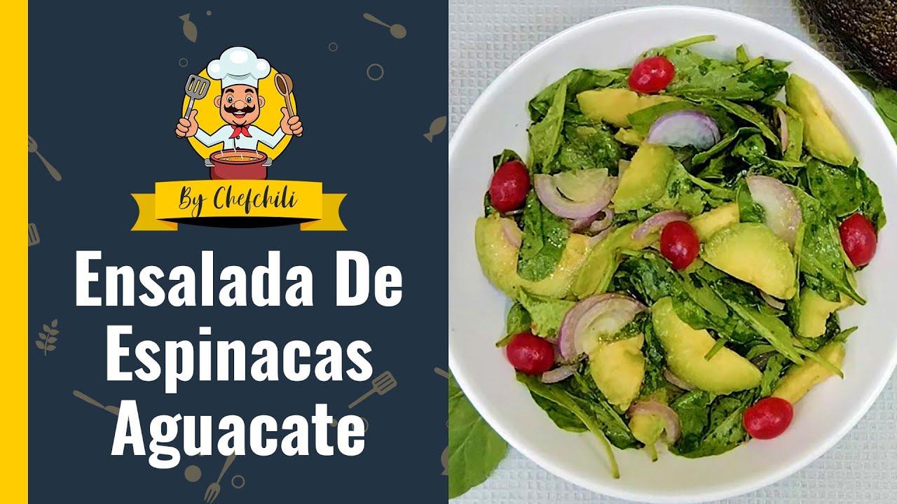 Ensalada de espinacas y aguacate |Receta fácil de ensalada de espinacas ...