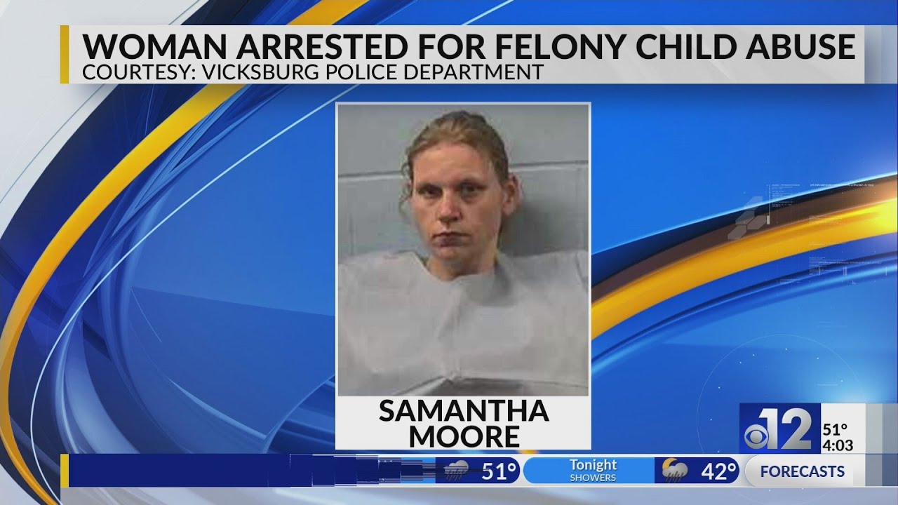 Vicksburg mother charged with felony child abuse - YouTube