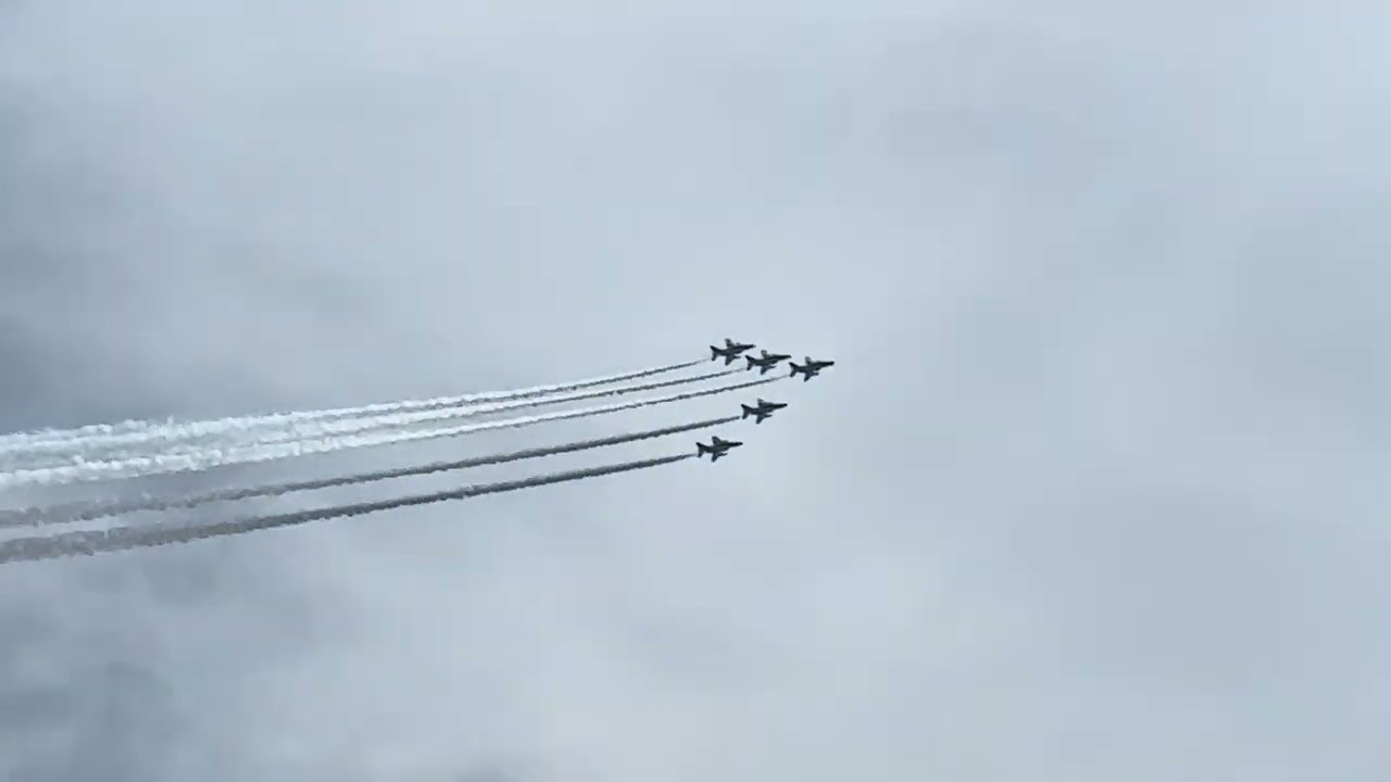 大阪関西万博　ノーカット　ブルーインパルス　再飛行　進入角度真正面　2025年7 月12日（土）　14:57