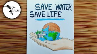 World Water Day Drawing / Save Water Save Life Drawing / Save Water Save Earth Drawing