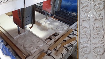 Amazing stone engraving with two-headed router cnc machine