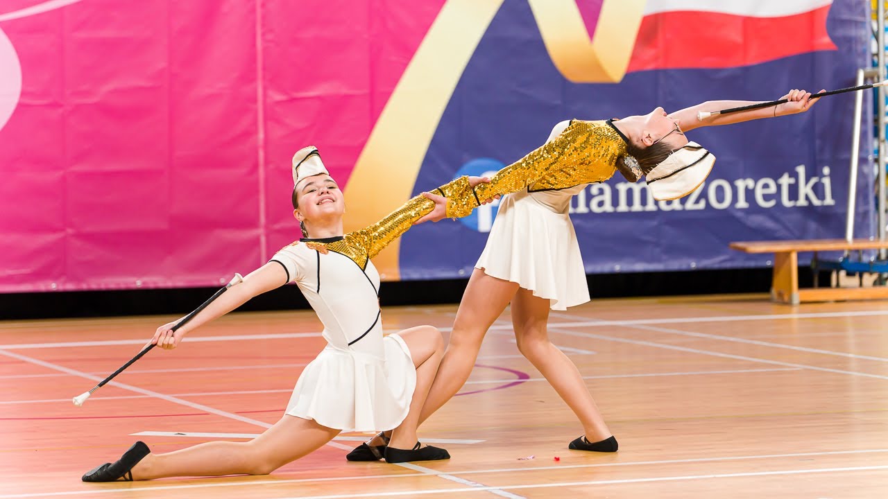 Antonina Zdrowak, Karolina Kucaba, Mażoretki Mini Gracja, Stara Wieś–baton duo/trio juniorki-MP 2023