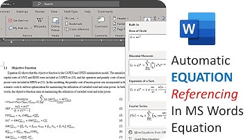 How to Create, Number Equation in Word and Cross Refer Equation Number Only