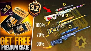 New Premium Crate Is Here | 120 Free Premium Crates Trick | New Premium 3 Upgraded Weapons | PUBGM