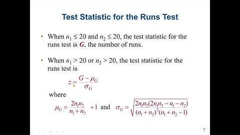 Non-parametric Tests --The Runs Test: Use the runs test to determine whether a data set is random