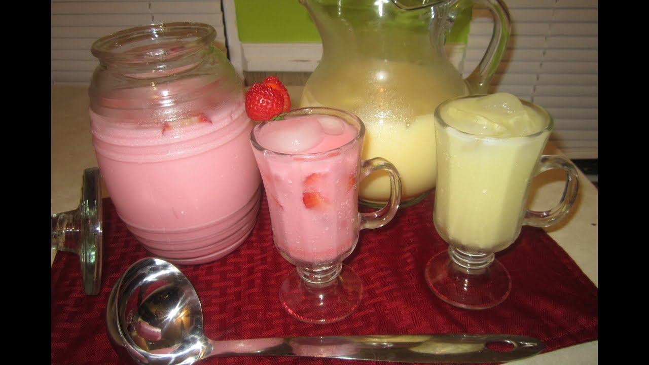 AGUAS FRESCAS SABOR VAINILLA Y FRESA (BASE DE HORCHATA) - BEBIDAS FRESCAS  aleliamada. - YouTube