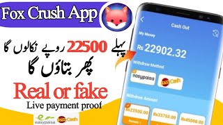 New fast Pakistani earring app live withdraw easypaisa/jazzcash 2023 app Fox Crush App real or fake screenshot 2