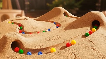 Marble Run Race ASMR 1000 Marbles Rain Gutter VS Mega Volcano ASMR Amakandu