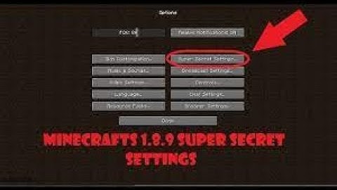Super secret settings on 1.8.9! Minecraft